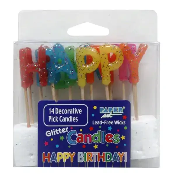 Creative Converting Happy Birthday Glitter Pick Candles