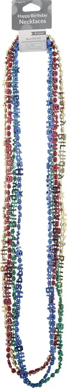 Creative Converting Happy Birthday Necklaces 4 ea