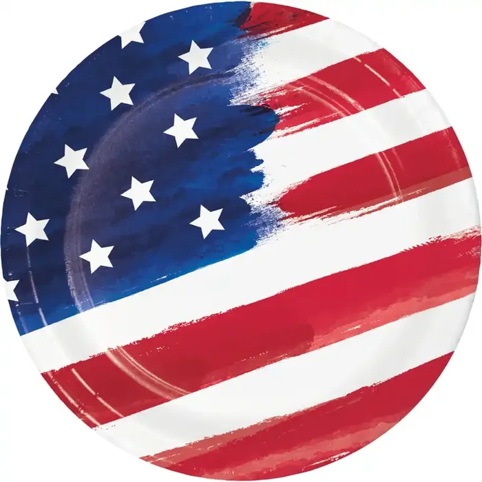 Creative Converting Painterly Patriotic Dinner Plate