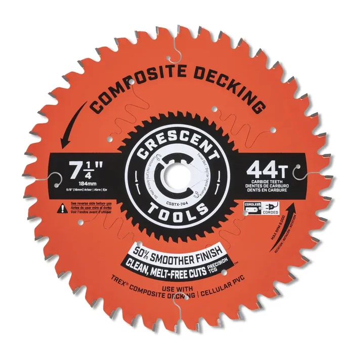 Crescent Composite Decking 7-1/4-in 44 -Tooth Carbide Circular saw blade Individual