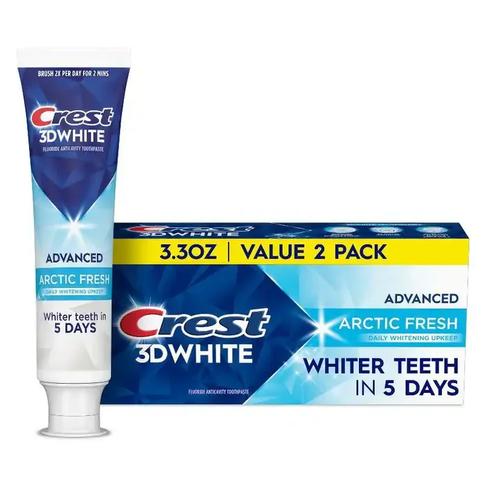 Crest 3D White Advanced Teeth Whitening Toothpaste – Arctic Fresh – 3.3oz/2pk