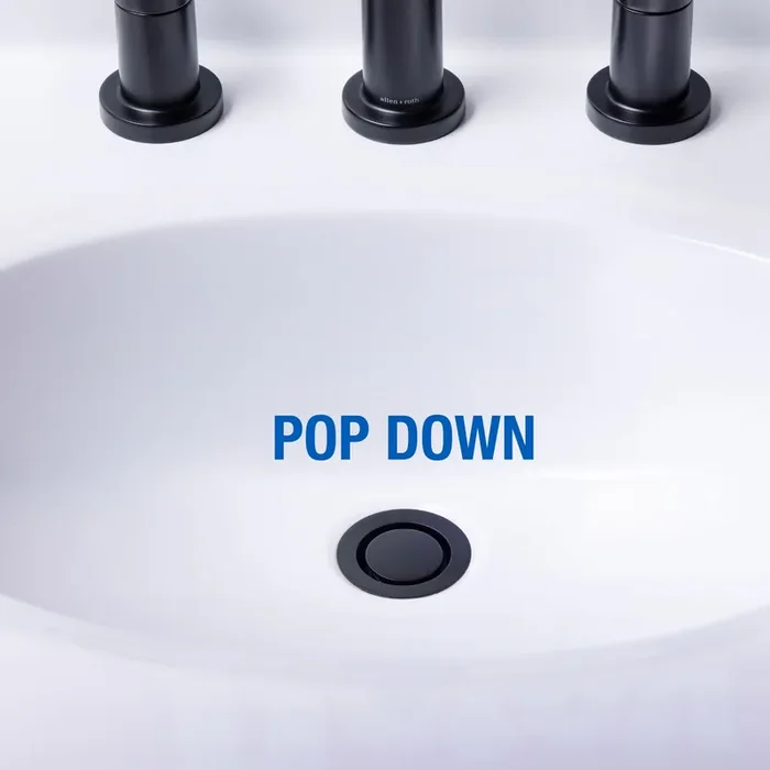 Dearborn Pop Down Matte Black Bathroom Decorative sink drain