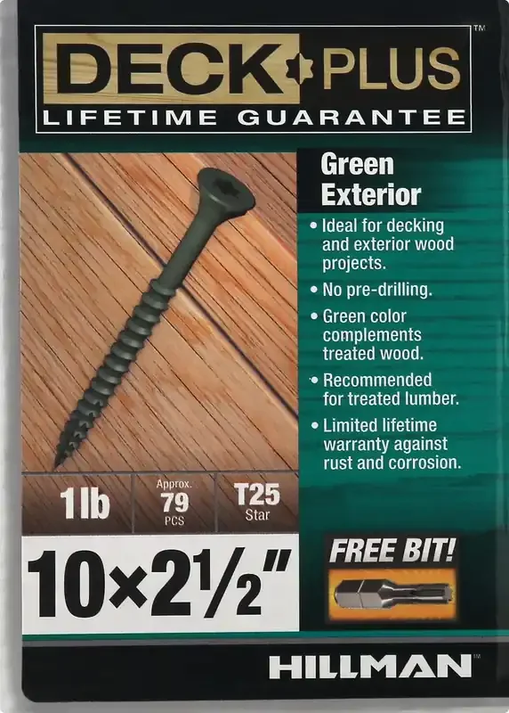 Deck Plus Exterior Green Screws 79 ea