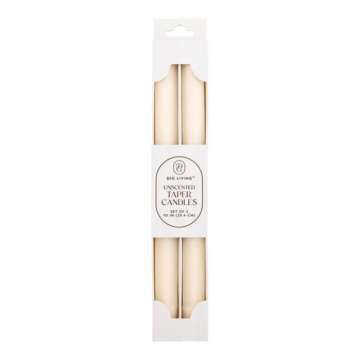 DIG Living Ivory Hex Taper Candles 2 Pack