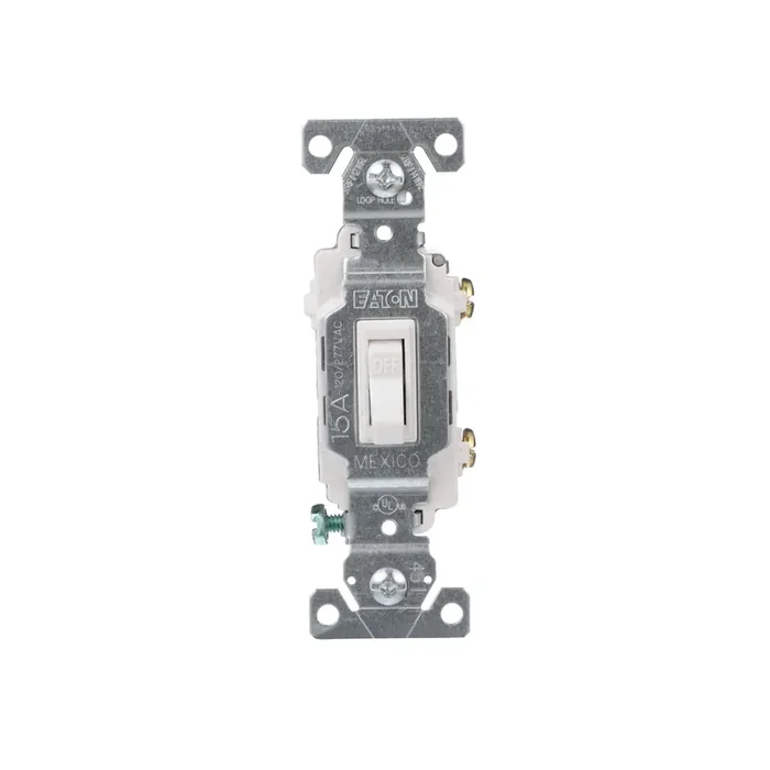 Eaton 15-amp Single-pole Toggle Light Switch , White
