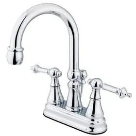 Elements of Design ES2611TL Two Handle 4″ Centerset Lavatory Faucet with Brass Pop-up, Polished Chrome