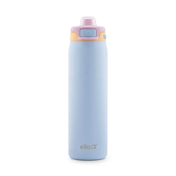 Ello Pop & Fill 32oz Stainless Steel Water Bottle with QuickFill Technology Double Walled Vacuum Insulated Metal Leak Proof Locking Lid Sip and Chug Reusable BPA Free