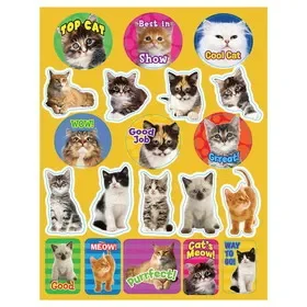 Eureka EU-655202 Motivational Cats Theme Stickers, Price/Pack