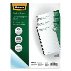 Fellowes FEL52089 Crystals Transparent Presentation Covers for Binding Systems, Clear, with Square Corners, 11 x 8.5, Unpunched, 100/Pack, Price/PK