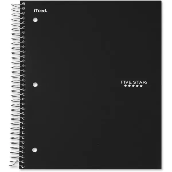 Five Star 3 Subject College Ruled Notebook – Black