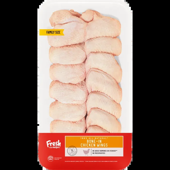 FRESH FROM MEIJER Meijer 100% All Natural Bone-In Chicken Wings, Family Pack