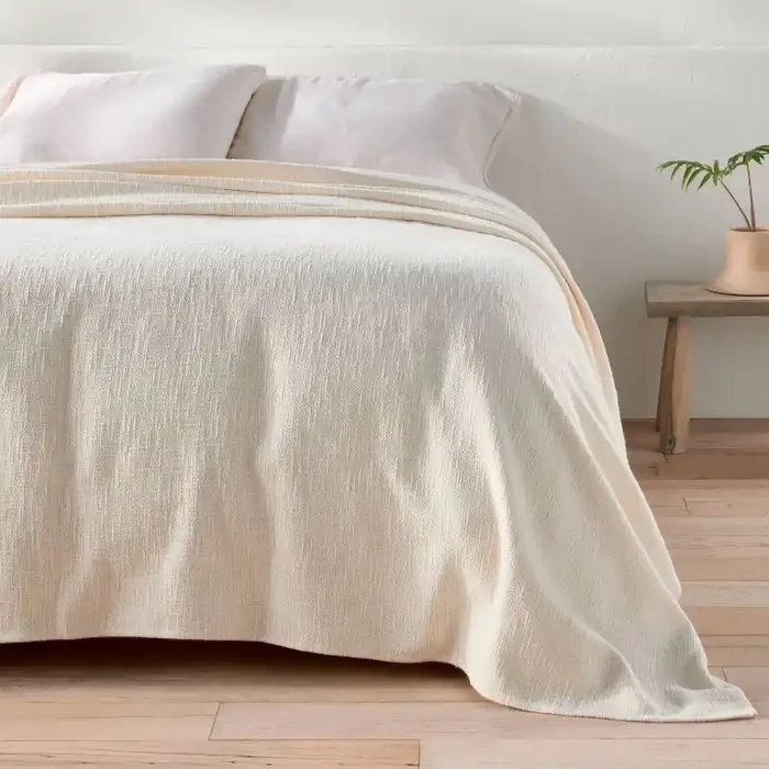 Full/Queen Cotton Slub Blanket Natural – Casaluna™