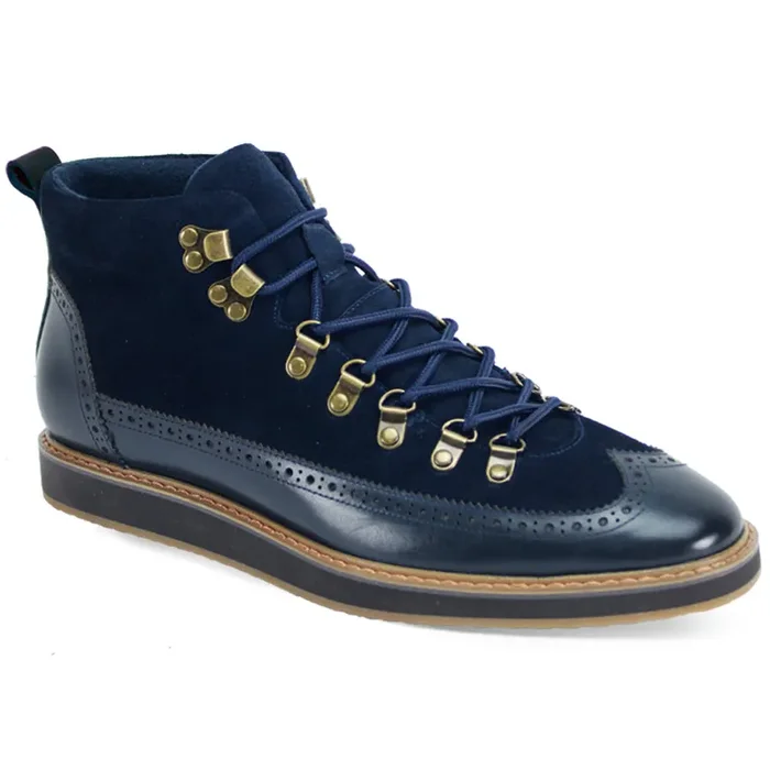Giovanni Nelson Suede Lace Up Wingtip Dress Boot