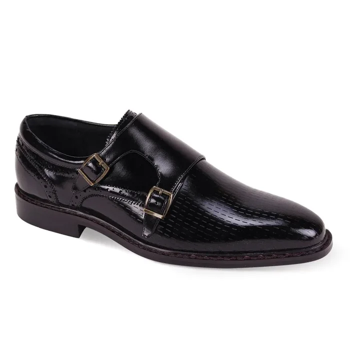 Giovanni Rocky Leather Double Monk Strap Oxfords