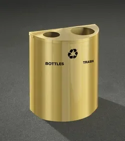 Glaro BW2499 Recyling Receptacle – Recyclepro Dual Stream – Half Round Collection – Bottles & Waste Openings