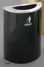 Glaro T1899 Recycling Receptacle – Recyclepro Single Stream – Half Round Collection – Trash Opening 5? x 12