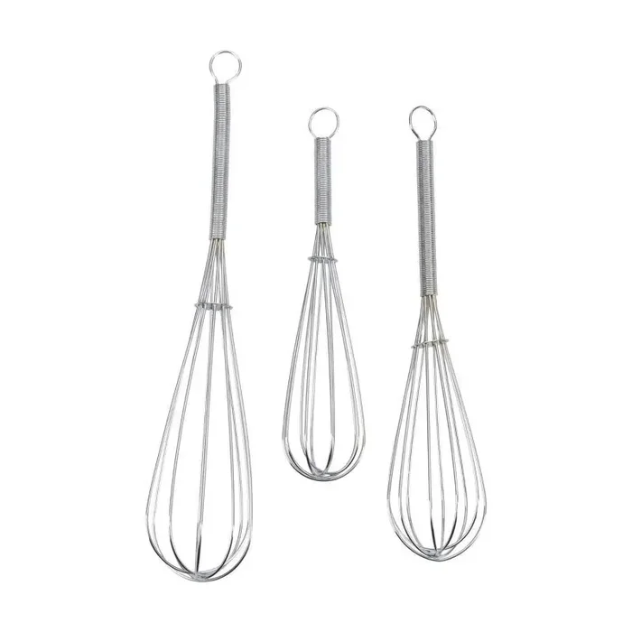 GoodCook Ready 3pc Whisks Metal Wire Kitchen Tools for Baking, Hand Wash, Silver, 13″ Length