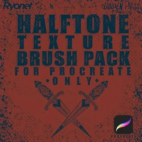 Halftone Texture Brush Pack for Procreate (Download Only)