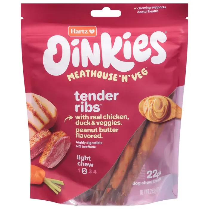 Hartz Light Chew Tender Ribs Dog Chew Treats 8.9 oz