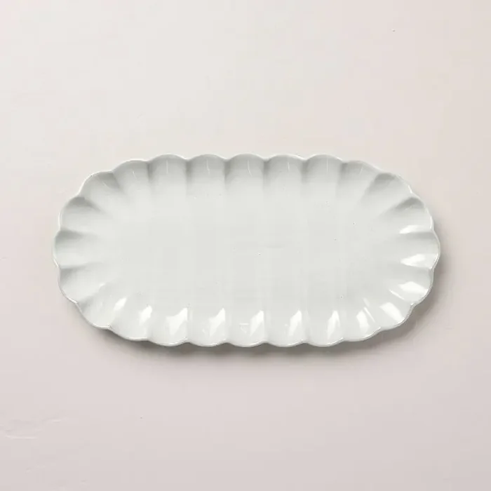 Hearth & Hand with Magnolia Scallop Stoneware Serving Tray Cream – Hearth & Hand™ with Magnolia