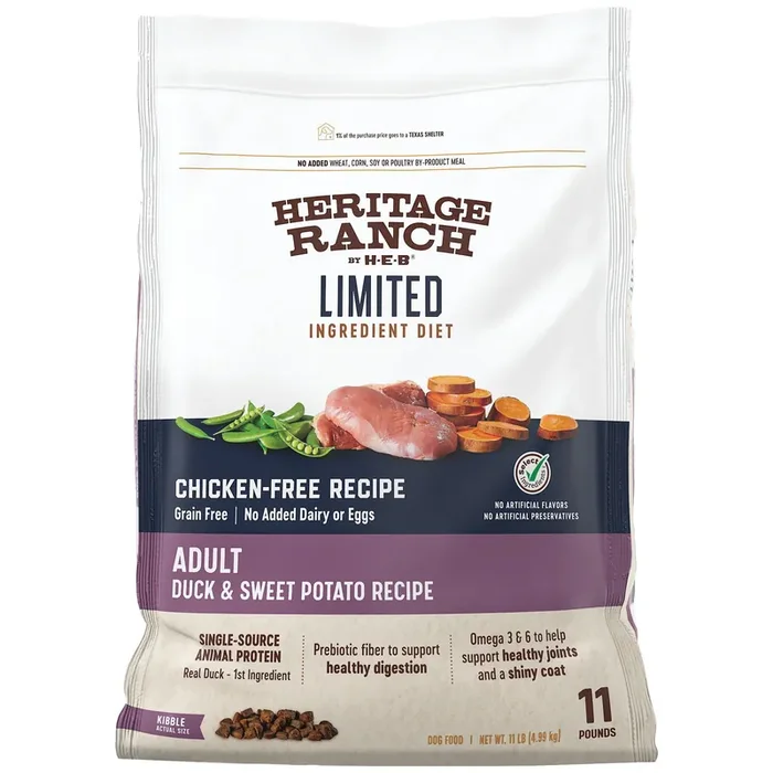 Heritage Ranch by H-E-B Limited Ingredient Diet Grain-Free Adult Dry Dog Food – Duck & Sweet Potato