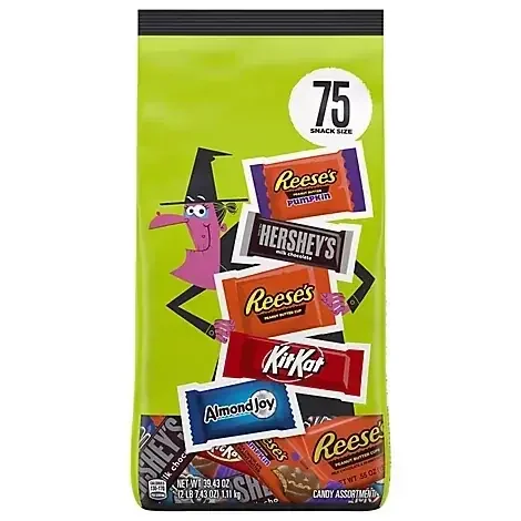 Hershey Assorted Flavored Snack Size Halloween Candy Bulk Bag Multipack – 75-39.43 Oz