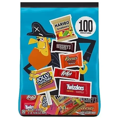 Hershey Miniatures Assorted Flavored Halloween Candy Bulk Bag Multipack – 100-31.55 Oz