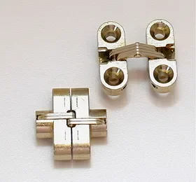 Hinge Invisible Concealed Hinge For 1/2-5/8in Satin BRASS, Price/Pair