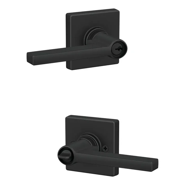 Home Front by Schlage Crosbie-Evans Matte Black Exterior Keyed Entry Door Handle