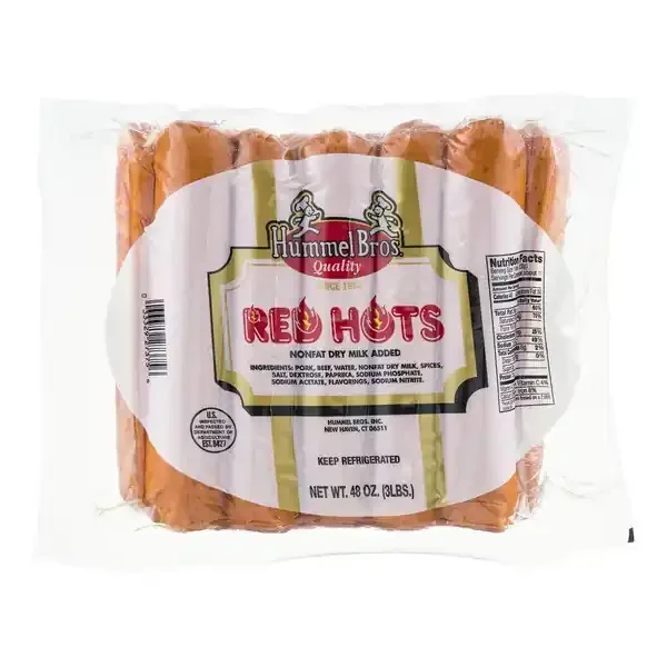 Hummel Bros. Red Hots Pork & Beef Franks – apx 11 ct