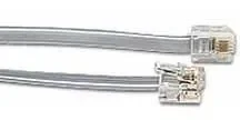 IEC L0504 RJ11 4 Conductor Flat Crossed Cable (For use with telephones and Modems) 7′, Price/each