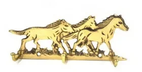 India Overseas Trading BR 20282 Solid Brass Small Horse Key Holder Hook 5″