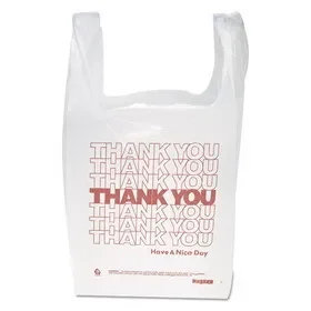Inteplast Group IBSTHW1VAL Thank You Handled T-Shirt Bag, 0.167 bbl, 12.5 microns, 11.5″ x 21″, White, 900/Carton, Price/CT
