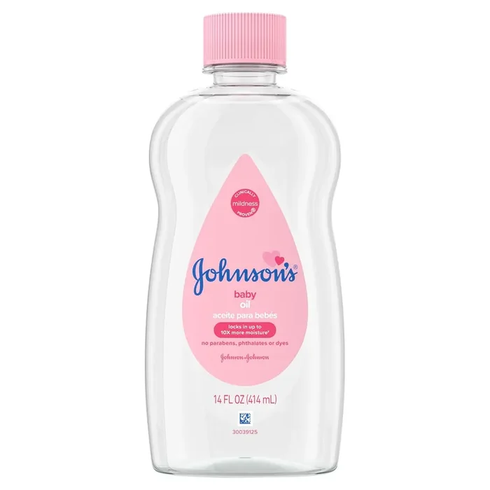Johnson‘s Oil, Pure Mineral Oil to help Prevent Moisture Loss for baby, Kids & Adults, Gentle & Soothing Baby Massage Oil for Dry Skin Relief, Original Scent, 14 fl. oz