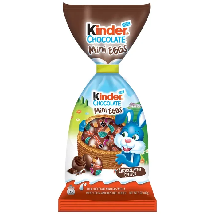 KINDER Chocolate Mini Eggs, Milk Chocolate with a Cocoa and Hazelnut Center- 3 oz