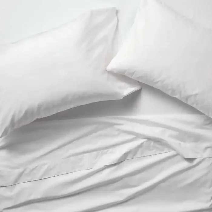 King 400 Thread Count Percale Sheet Set White – Casaluna™