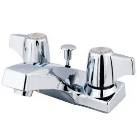 Kingston Brass KB100 Columbia Double-Handle 4″ Centerset Bathroom Faucet with ABS Pop-Up Drain, Polished Chrome