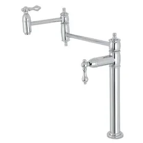 Kingston Brass KS3701AL Restoration Deck Mount Pot Filler Faucet, Polished Chrome