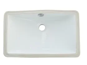 Kingston Brass LB18127 Courtyard 18-1/4″ Ceramic Rectangular Undermount Bathroom Sink, White