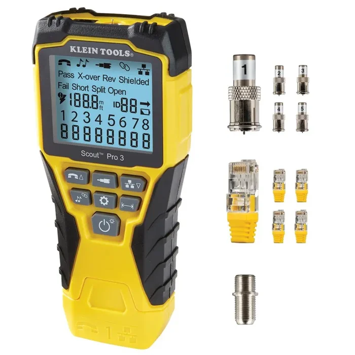 Klein Tools Ethernet Cable Tester Kit with Scout Pro 3 Tester, Remotes and Adapter