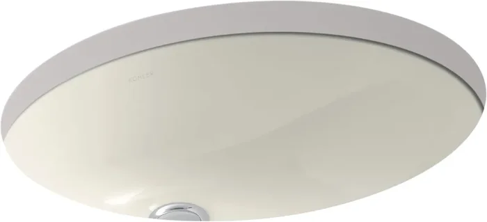 KOHLER Caxton Vitreous China 16.25-in Undermount Oval Transitional Biscuit Bathroom Sink