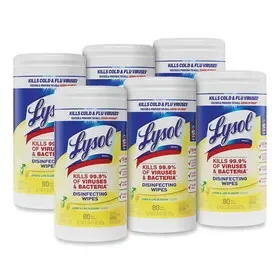 LAGASSE, INC. RAC77182EA Disinfecting Wipes, 1-Ply, 7 x 7.25, Lemon and Lime Blossom, White, 80 Wipes/Canister, Price/EA