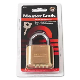 MASTER LOCK MLK175D Resettable Combination Padlock, 2″ Wide, Brass, Price/EA