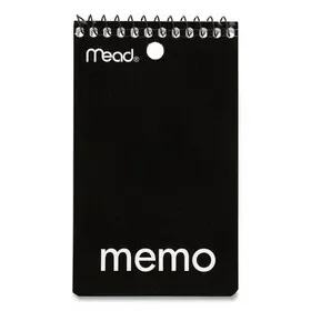 Mead MEA45354 Wirebound Memo Pad with Wall-Hanger Eyelet, Medium/College Rule, Randomly Assorted Cover Colors, 60 White 3 x 5 Sheets, Price/EA