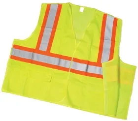 Mutual Industries Ansi Class 2 Lime Solid Tearaway With Pockets