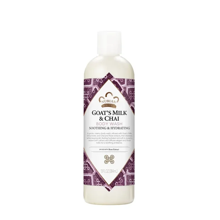 Nubian Heritage Body Wash Goats Milk and Chai, 13 oz