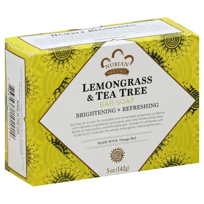 Nubian Heritage Lemongrass Tea Tree Bar Brightening+RFRSH, 5 OZ