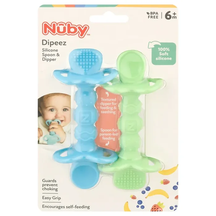 Nuby Dipeez 6m+ Silicone Spoon & Dipper 1 ea