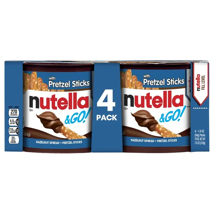 Nutella & Go! Hazelnut Spread + Pretzel Sticks 4 – 1.9 oz Packs