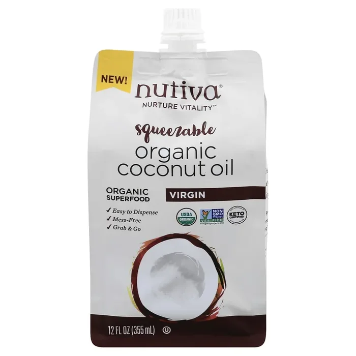 Nutiva Nurture Vitality Organic Virgin Squeezable Coconut Oil 12 oz